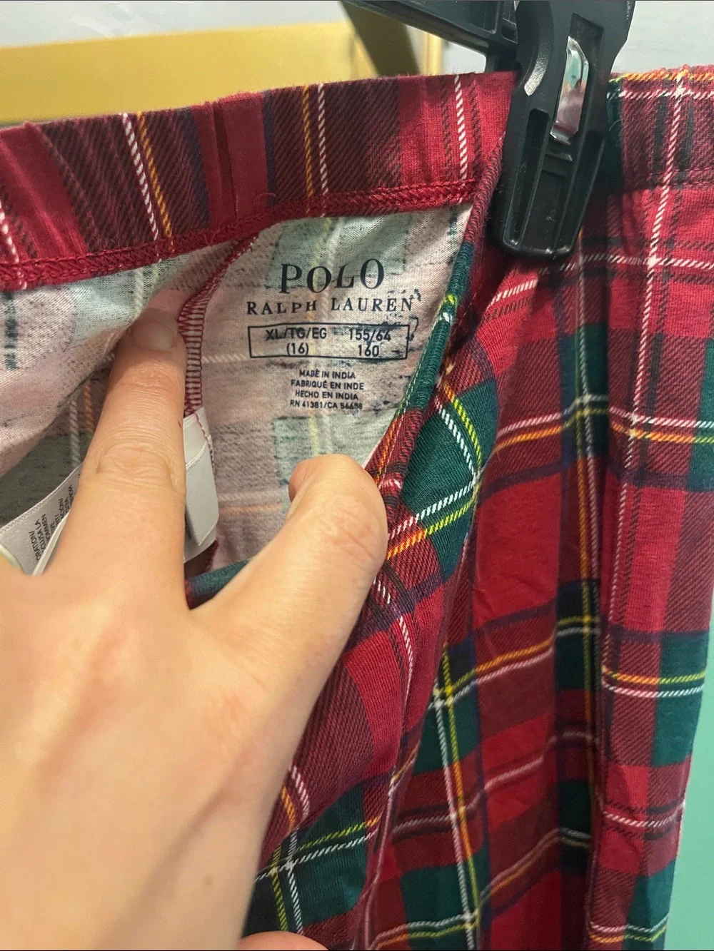 Ralph Lauren Red and Green Plaid Kids Leggings